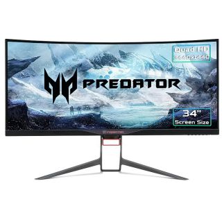 Acer Predator X34P Gaming | Curved Monitor | 34" UltraWide QHD | 3440 x 1440 Resolution | 120Hz Refresh Rate Nvidia G-sync | IPS Screen | Zero Frame Design | Wall Mount Enable | HDMI | USB | Display Port | 4ms Response Time