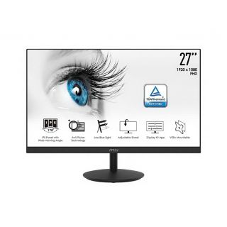 Msi PRO MP271 | 27" FHD | 1920 x 1080 Resolution | 75Hz Refresh Rate | IPS Panel Monitor | Zero Frame Design | Wall Mount Enable | HDMI | D-Sub | 5ms Response Time