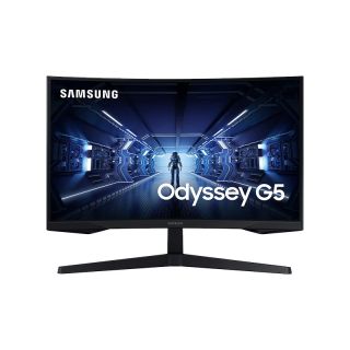 Samsung Odyssey G5 LC32G55TQWEXXM Gaming | Curved Monitor | 32" WQHD | 2560 x 1440 Resolution | 144Hz Refresh Rate AMD FreeSync Premium Technology | VA Panel | Zero Frame Design | Wall Mount Enable | HDMI | Display Port | 1ms Response Time